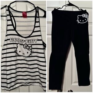 Forever 21 Black and White Hello Kitty Pajama Set